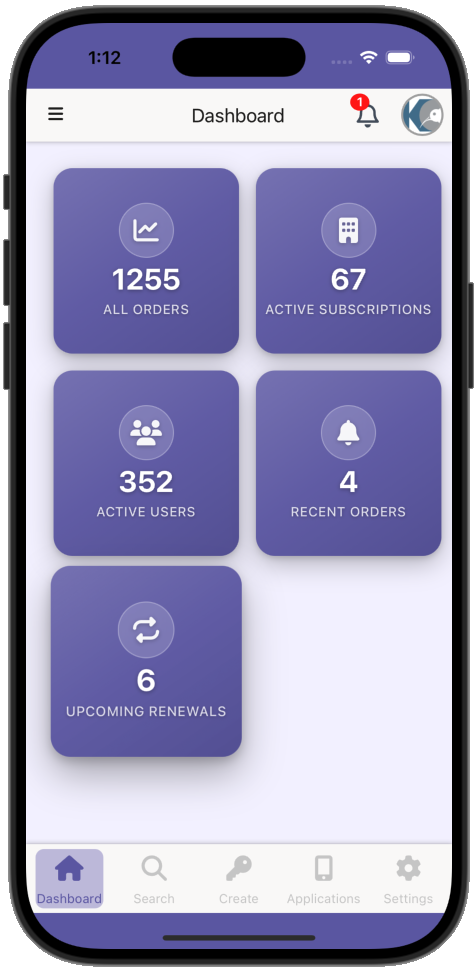 License Viewer Dashboard on Mobile